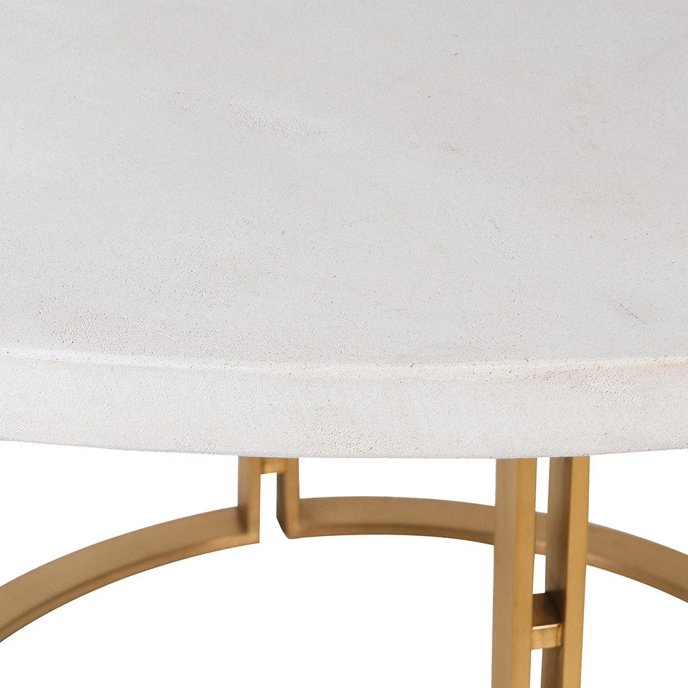 White Concrete Top Dining Table - Image 2