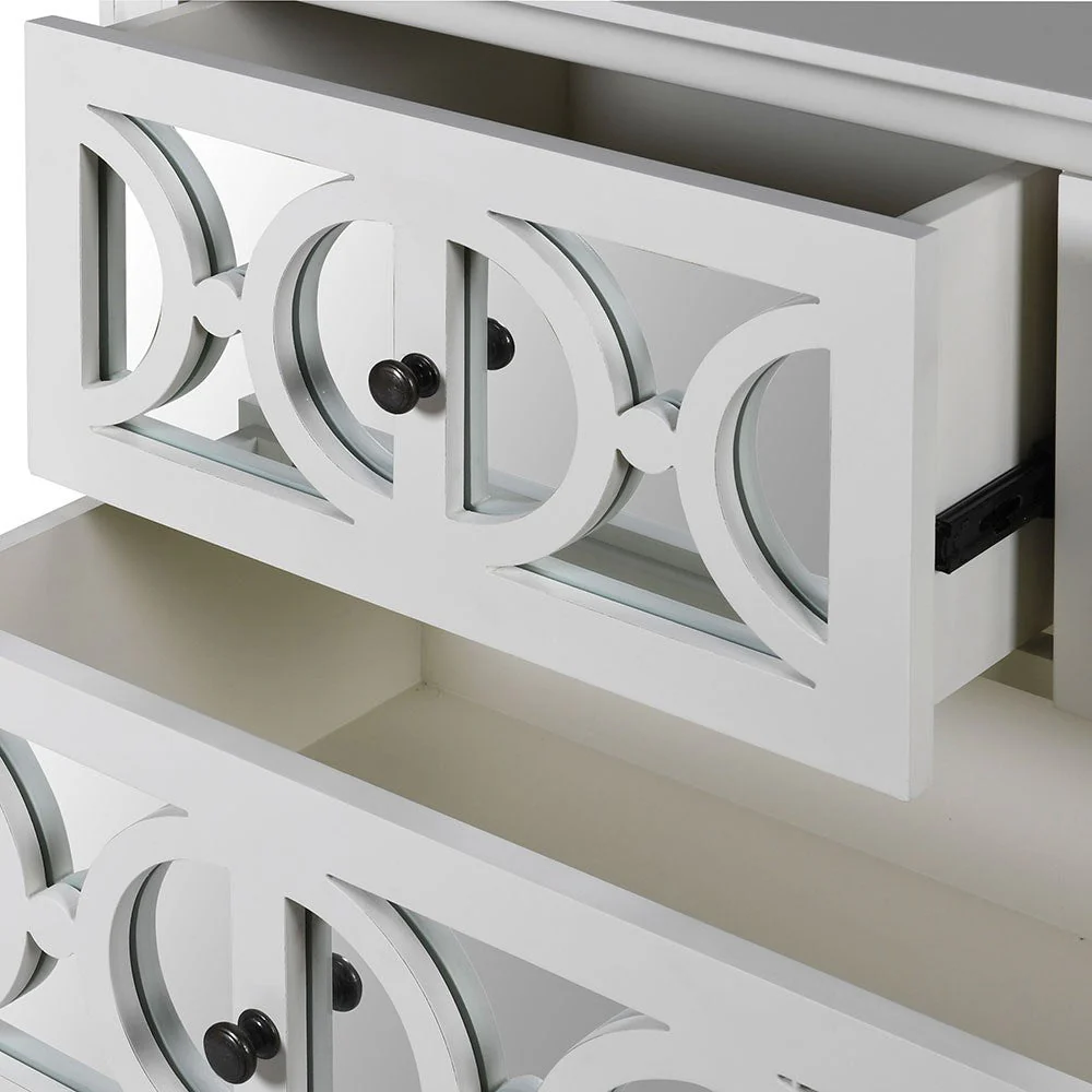 White Lysa Mirror 2/2 Drawer Chest - Image 3