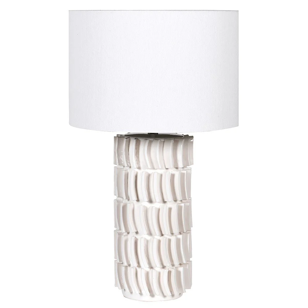 White Tiled Table Lamp