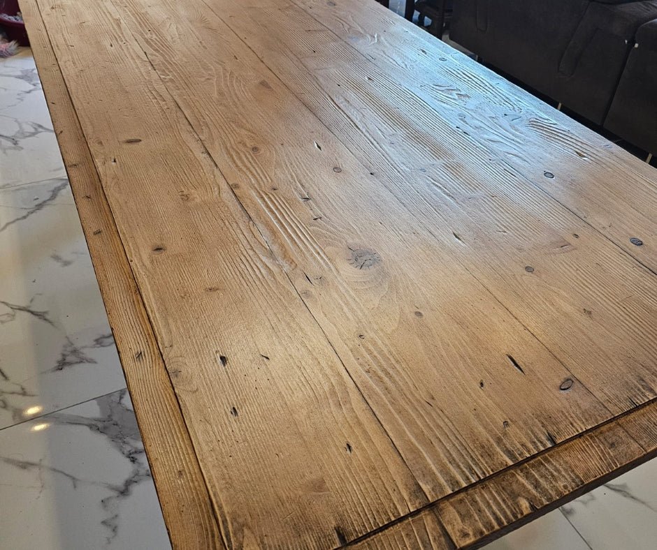 Wooden Shaped Leg Dining Table - Image 6